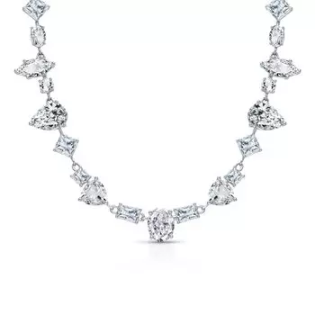 Серебряное шейное украшение с кварцами природными