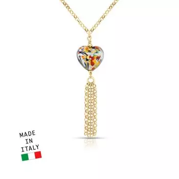 Серебряное шейное украшение с муранским стеклом