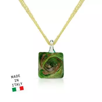 Серебряное шейное украшение с муранским стеклом и бисером