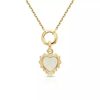 Серебряное шейное украшение с опалом синтетическим