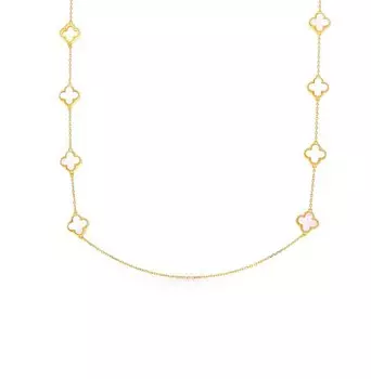 Серебряное шейное украшение с перламутром