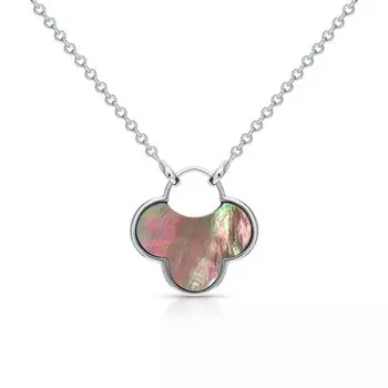 Серебряное шейное украшение с перламутром природным