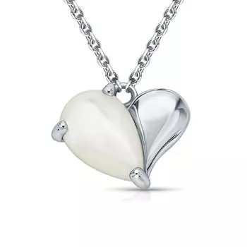 Серебряное шейное украшение с перламутром природным