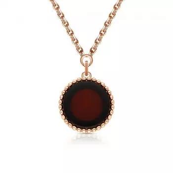 Серебряное шейное украшение с янтарем природным