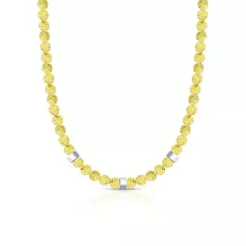 Серебряное шейное украшение с янтарями природными