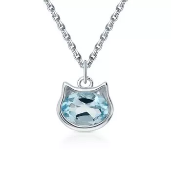 Серебряное шейное украшение с топазами