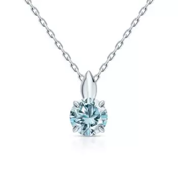 Серебряное шейное украшение с топазами природными