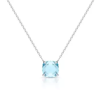 Серебряное шейное украшение с топазами природными