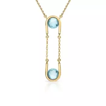 Серебряное шейное украшение с топазами природными