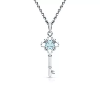 Серебряное шейное украшение с топазами природными