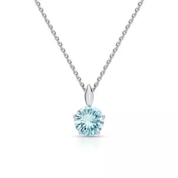 Серебряное шейное украшение с топазами природными