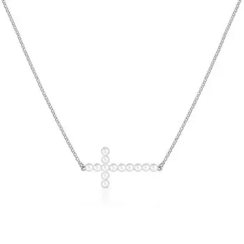 Серебряное шейное украшение с жемчугами