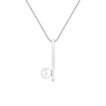 Серебряное шейное украшение с жемчугом