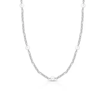 Серебряное шейное украшение с жемчугом