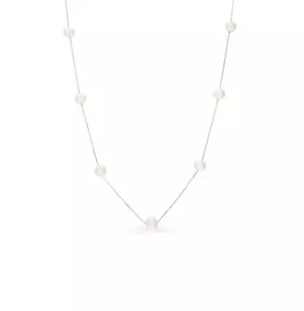 Серебряное шейное украшение с жемчугом