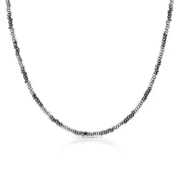 Серебряное шейное украшение со сталью и марказитами