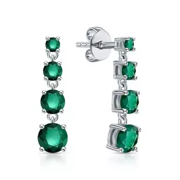 Серебряные серьги с агатами природными