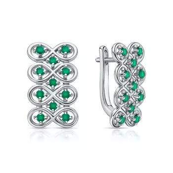 Серебряные серьги с агатами природными