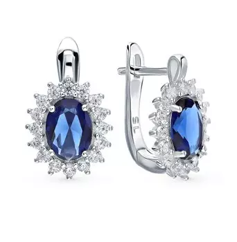 Серебряные серьги с алпанитами и фианитами