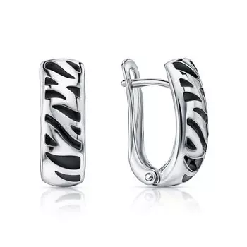 Серебряные серьги с эмалью