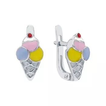 Серебряные серьги с эмалью