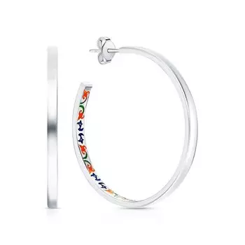 Серебряные серьги с эмалью