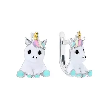 Серебряные серьги с эмалью