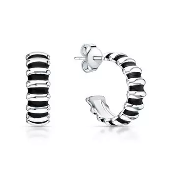 Серебряные серьги с эмалью