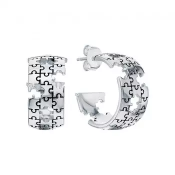 Серебряные серьги с эмалью