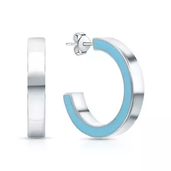 Серебряные серьги с эмалью