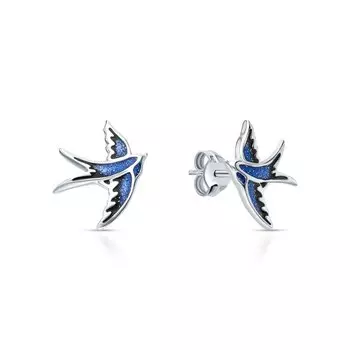 Серебряные серьги с эмалью