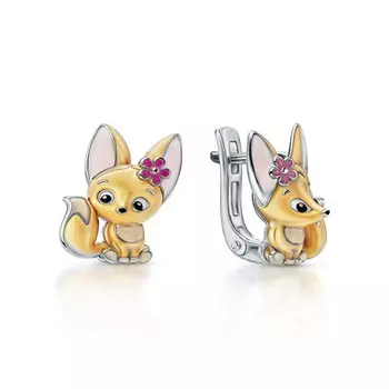 Серебряные серьги с эмалью