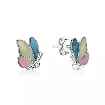 Серебряные серьги с эмалью