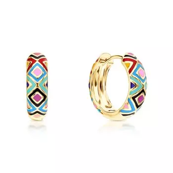 Серебряные серьги с эмалью