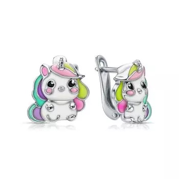 Серебряные серьги с эмалью