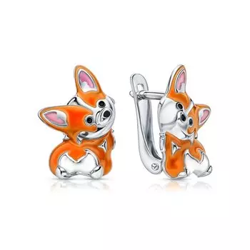 Серебряные серьги с эмалью