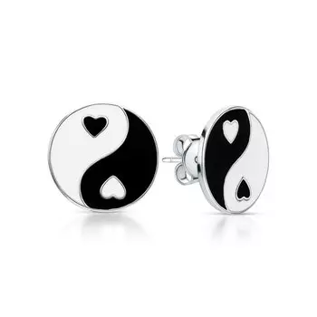 Серебряные серьги с эмалью