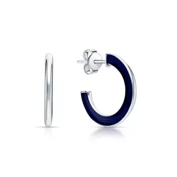 Серебряные серьги с эмалью