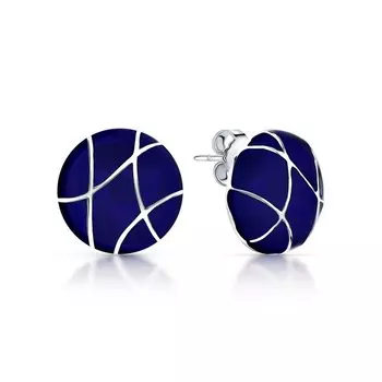 Серебряные серьги с эмалью