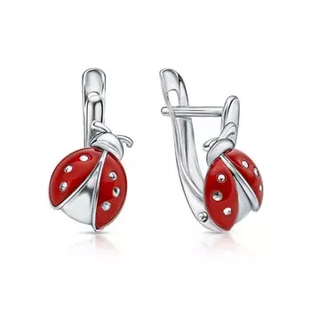 Серебряные серьги с эмалью