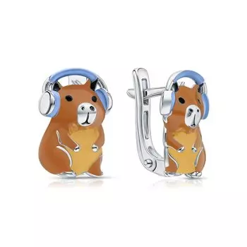 Серебряные серьги с эмалью