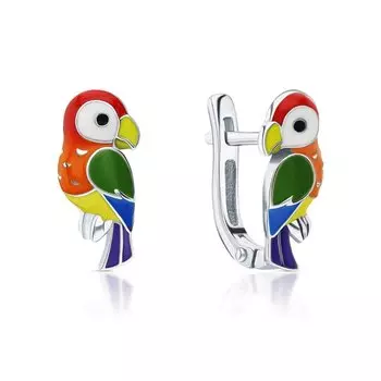 Серебряные серьги с эмалью