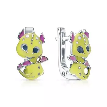 Серебряные серьги с эмалью