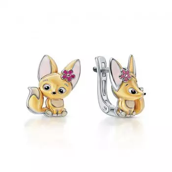 Серебряные серьги с эмалью