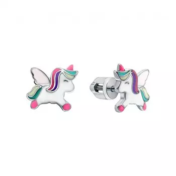 Серебряные серьги с эмалью