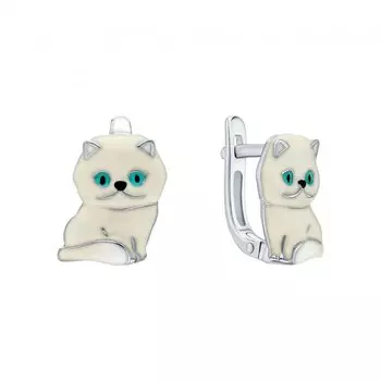 Серебряные серьги с эмалью