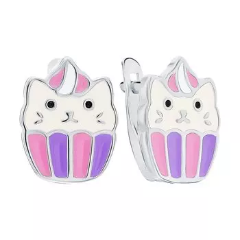 Серебряные серьги с эмалью