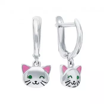 Серебряные серьги с эмалью