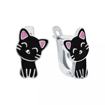 Серебряные серьги с эмалью