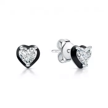 Серебряные серьги с эмалью и фианитами